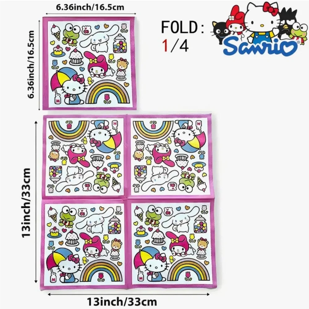 Sanrio Hello Kitty Pink and White Paper Luncheon Napkins, 20ct